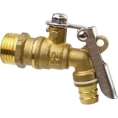 Pair Buse d'eau antivol buse d'eau avec serrure buse d'eau à trois sections filetage en laiton robinet d'eau antivol à ouverture rapide 4 points dn15