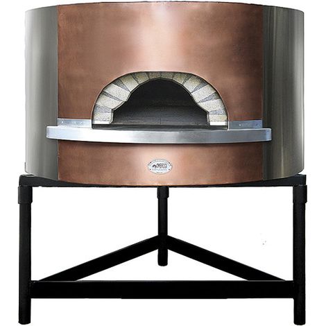 Four à Pizza à Bois avec Façade en Cuivre, Sole ø 1100 mm, Différentes Capacité de Pizzas - Virtus