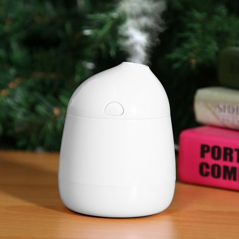 Mini humidificateur 100ml Macaron Diffuseur d'arômes Blanc Brumisateur froid Silencieux USB pour Voiture Bureau Voyage (1/5)