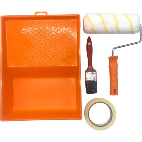 Nespoli Kit rullo vernice antigoccia 18 cm, con vassoio, nastro e pennello, ideale per pareti e soffitti, set fai da te per la decorazione della casa (1/5)