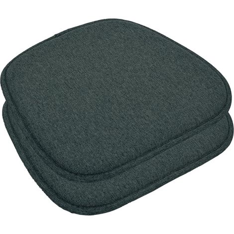 2 Pack Non-Slip Chair Cushions, Washable Seat Cushion for Office Chairs, Indoor Outdoor Garden Chair Cushion 41 x 39 cm, Black (1/5)