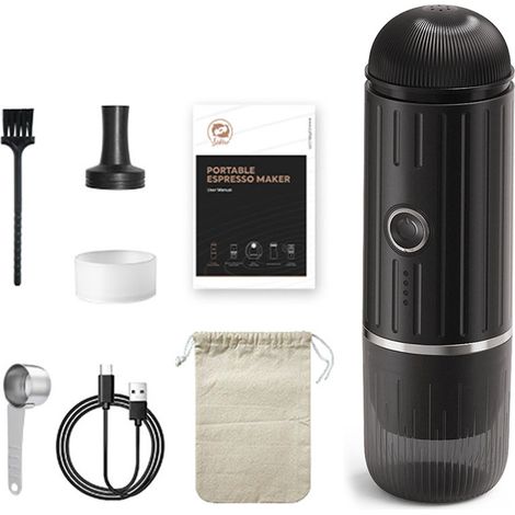 Ortviai Machine à café portable électrique 19 bars, 100 W, batterie intégrée 7800 mAh, réservoir 80 ml, compatible capsules Nespresso et café en poudre (1/5)