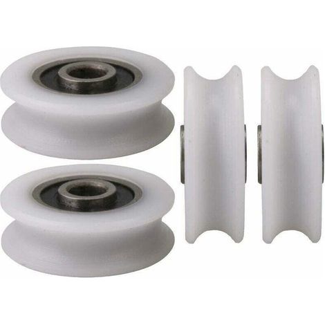4er-Set Nylon-Rollen für Schiebetüren – Material: Kunststoff und Stahl – Abmessungen: 12 x 44 x 15,7 mm – Tragkraft: 27 kg – 4 Stück (1/5)