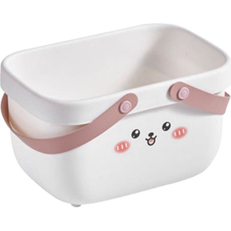 Panier de douche à motif lapin, grande ouverture et poignée élargie, robuste, en PP, idéal pour la salle de bain, le camping ou toute la famille. Panier de rangement pour salle de bain, camping ou tou (1/5)