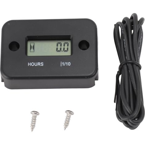 Compteur d'heures de moteur digital mini waterproof LCD avec précision élevée et tachymètre ABS (1/5)