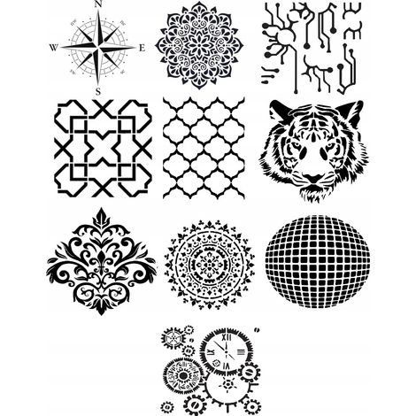 Plantilla para pintar, yeso, mandala, hormigón arquitectónico, yeso decorativo (1/5)