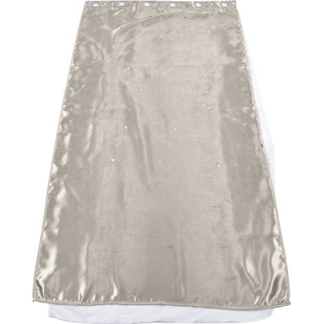 Rideau filtrant double creux et respirant en polyester droit couleur naturelle, occultant, idéal pour chambre, salon, salle de classe, couleur crème. (1/5)