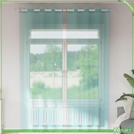 4102147 Rideaux en voile avec illets 2 pcs turquoise (1/5)