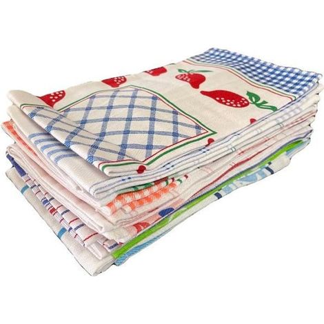 LOT DE 12 TORCHONS DE CUISINE GEANTS 50X70- très résistants - Super absorbants - 100% Coton - qualité Professionnelle Gamme Restaura (1/4)
