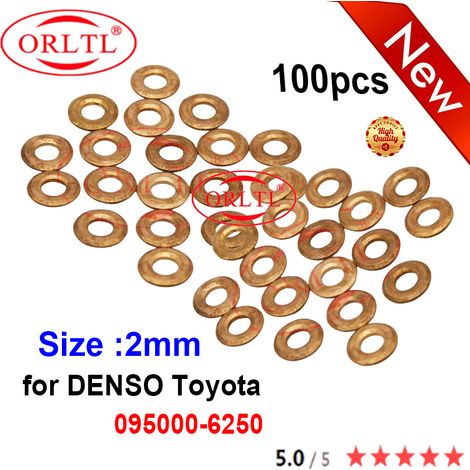 100 joints en cuivre pour injecteur diesel 2 mm compatibles avec DENSO TOYOTA HILUX PRADO 3.0L D4D 095000-8290 095000-6250