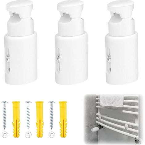 Fixation Seche Serviette,Support Radiateur Sèche Serviettes,Support Seche Serviette,Fixations Murales Réglables Radiateurs Salle de Bain,Modèles Droits Courbes. (1/5)