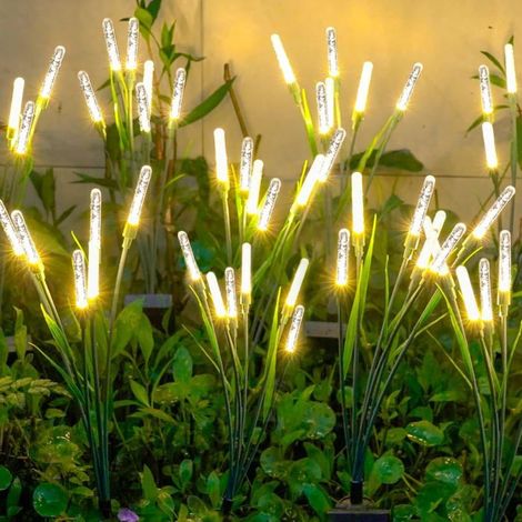 Luci solari da giardino, ultima versione delle luci solari a forma di lucciola, per decorare patio e vialetti (confezione da 2)