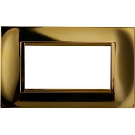 Kompatible Abdeckrahmen Bticino Livinglight 4 module quadratischer Kunststoff gold glänzend Farbe