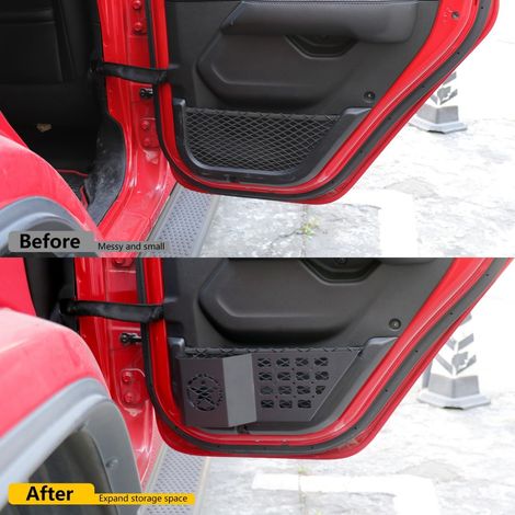 Metal storage box (iron) for the rear door storage compartment of the Jeep Wrangler JL. (1/4)