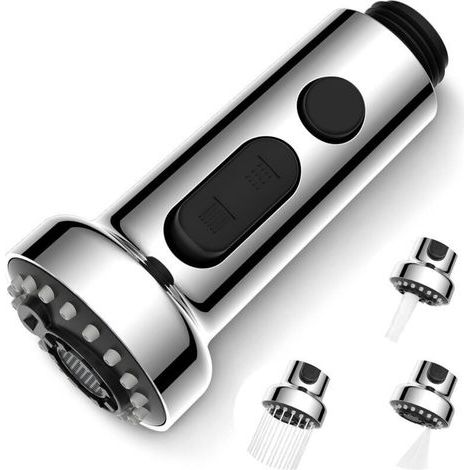 Accessoire de robinet de cuisine extractible 1 pièce - Modèle PT04 trois vitesses - Lame électrodépoussiérée - Design anti-éclaboussures et multifonction.