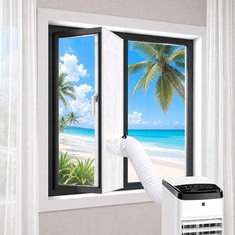 Landrip kit calfeutrage climatiseur, 300 x 45 cm,calfeutrage fenetre climatiseur pour mobiles, kit fenetre pour climatiseur mobile économe en énergie et sans perçage, garde la maison au frais (1/5)