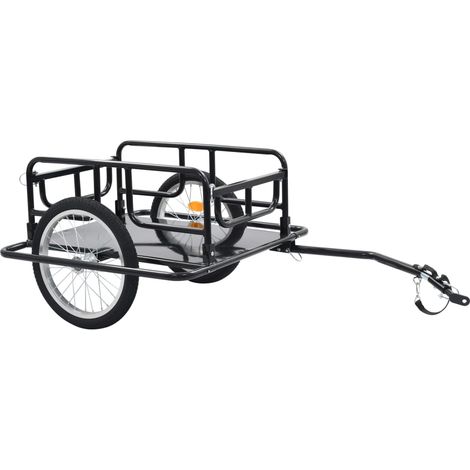 Rimorchio per bicicletta 130 x 73 x 48,5 cm acciaio nero 020021141