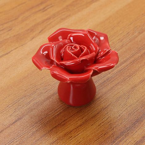 Möbelgriff aus rosa Keramik für Türen, Schubladen, Schränke und Kleiderschränke – Griffgarnitur (Rot)