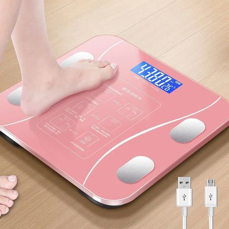 Balance électronique intelligente (rose), compatible Bluetooth, ultra-haute précision (1/5)
