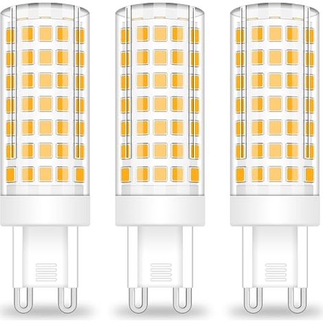 3 Pack G9 9W LED Bulbs, Replace 75W Halogen Bulb, No Flicker, 360° Beam Angle, Non-Dimmable, AC230V, Warm White 3000K (1/5)