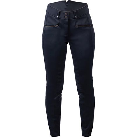44 IT, nero: Pantaloni da equitazione donna modello Pearl City full grip