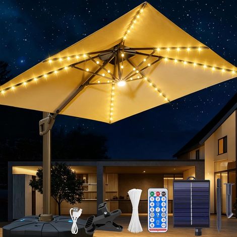 Solar Umbrella Lights, Solar Umbrella String Lights, Umbrella Lighting, for Outdoor Umbrellas Garden Tents (1/5)