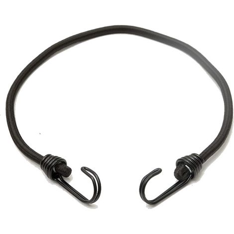 Pack of 10 elastic bungee cords with 2 hooks - 60 cm - Black (1/4)