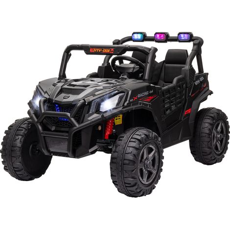 24V 2 Seater Kids Electric Car Remote Control, Suspension System, Slow Start, 3 Speeds, for 3-8 Years, Black (1/5)
