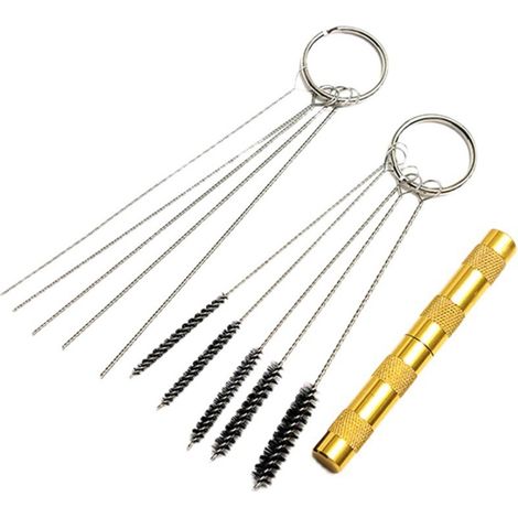 grattoir à aiguille pour aérographe, brosse de nettoyage en nylon pour pistolet à peinture pneumatique, outil de débouchage d'aiguille pour carburateur, outils d'entretien et de démontage