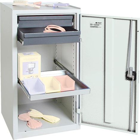 Stumpf Werkzeug- und Materialschrank Serie 3000 lichtgrau + 2 Schubladen 100 mm + 1 Auszugsboden - 3001207 (1/5)