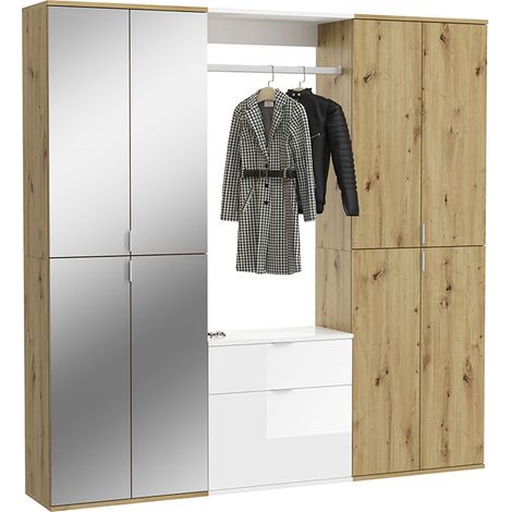 ProjektX ensemble d'armoires de rangement chêne décor, miroir. (1/5)