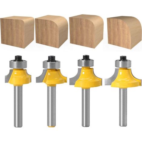 4er-Set 6-mm-Rundfräser aus Hartmetall – Für CNC-Fräsen – Saubere Schnitte in Holz, MDF und Laminat – Radien 3,17/4,76/6,35/7,93 mm – Denuotop (1/5)