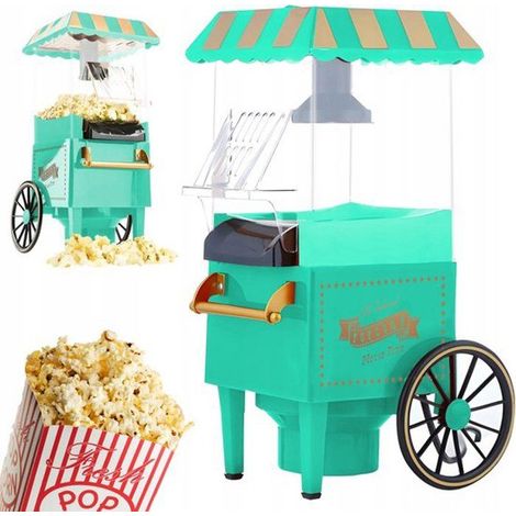 Machine à Popcorn - Renew Force - Rétro 1200W - Popcorn Sain - Technologie à Air Chaud - Compacte