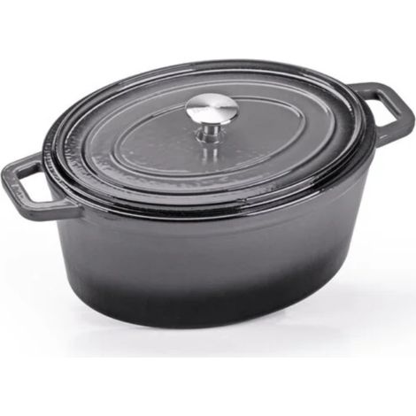 Berndes B.Iron Gray, Casseruola ovale in ghisa smaltata con coperchio cm 31 Lt 6 (1/5)