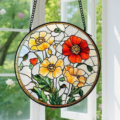 Capteur de soleil en vitrail - décoration spirituelle 15cm (1/4)