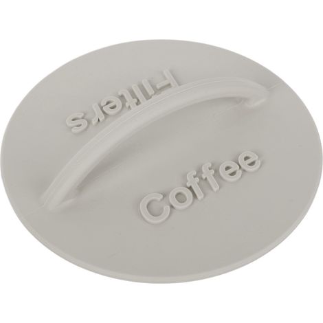 Leichter Silikon-Kaffeefilterhalter, runder und staubdichter Kaffeefilterspender, grau, für Zuhause und Café. (1/5)