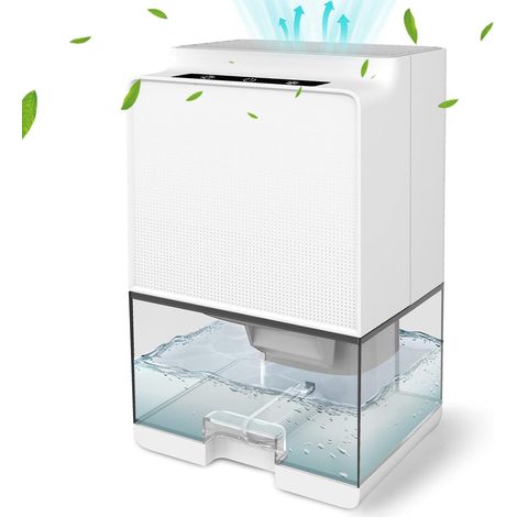 Deshumidificador de 1000 ml, eléctrico y silencioso para habitaciones de hasta 20 m², portátil, con absorbedor de humedad y LED, descongelación y apagado automáticos, ideal para baños, dormitorios y o (1/5)