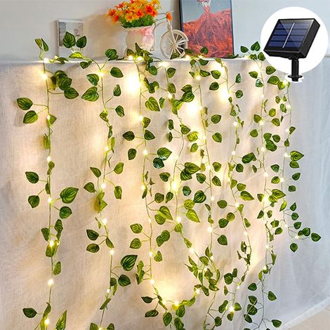 Guirlande Lumineuse Solaire - 50 LED - 5 M - Feuillage Artificiel - Étanche - Pour Décoration Extérieure Intérieure - 1 Pièce (1/5)