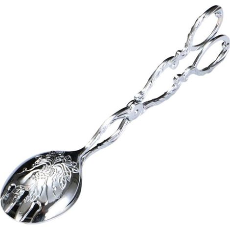 1 Edelstahl-Lebensmittelzange für kreatives Kochen, Brotzange für Buffets (silber) (1/5)