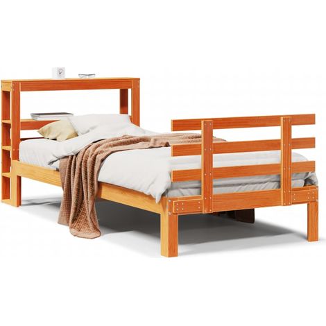 Maison Exclusive - Estructura cama con cabecero madera pino marró