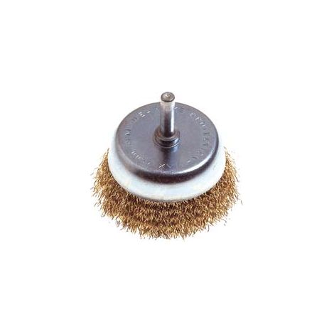 SPAZZOLA A TAZZA FILI ACCIAIO PER TRAPANO- - ø mm.70 codolo mm.6 PG 485.00 - 5 blister PG