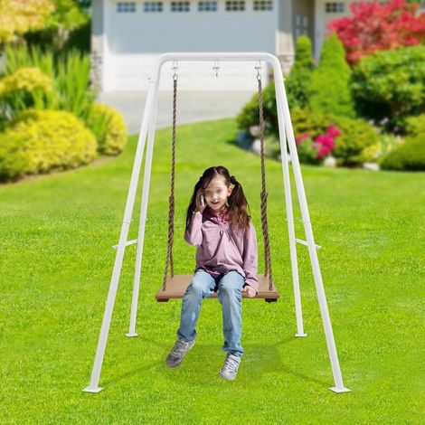 Außen Garten Hängestuhl Rahmen, tragbarer Schaukelhalter Außenhalter, robuster Hängehalter, weiß, 134 118 178cm (1/5)