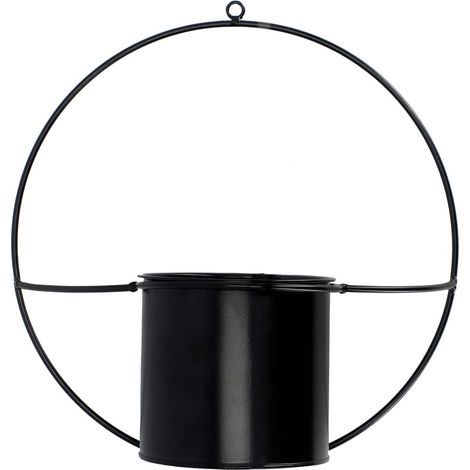 maceta de pared de metal negro
