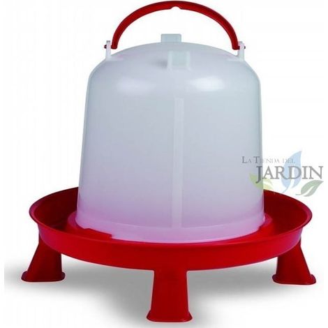 Bebedero para aves con patas 10 litros rojo ideal para mantener agua fresca y limpia para aves