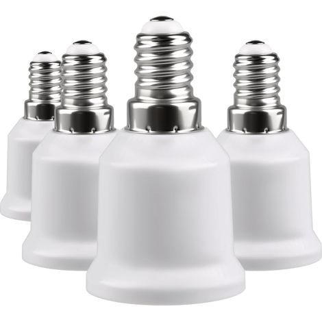 4 Pièces E14 vers E27 Adaptateur Convertisseur de Douille Base de Lampe Adaptateur Douille Ampoule pour Ampoules LED et à Incandescence et Ampoules Fluocompactes (1/5)