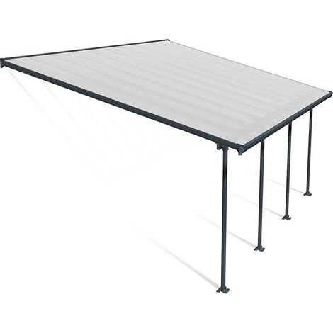 Patio Cover Feria 4M Deep 4X6.06 Clear - Polycarbonate - L606 x W385 x H305 - Grey