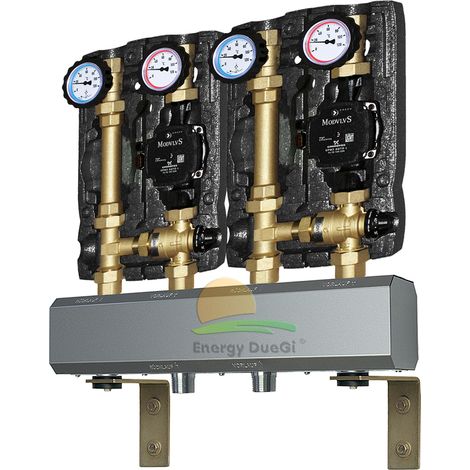 Gruppo di rilancio a bassa temperatura con collettore di distribuzione per impianti a pavimento su piu' livelli- portate sino a 2 m3/h e 50 Kw (1/5)