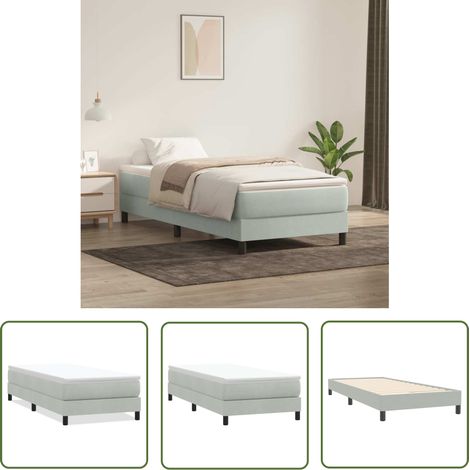 vidaXL Sommier à lattes de lit sans matelas gris clair 90x220 cm (1/5)