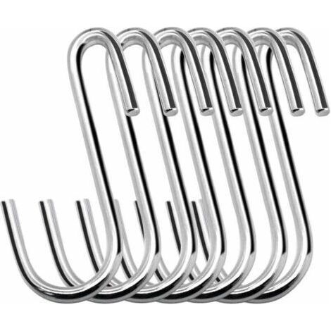 Lot de 20 crochets en S robustes de 6 cm pour cuisine, salle de bain, chambre et bureau (lot de 20, petit, argent) (1/5)