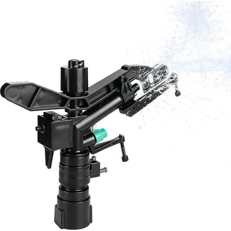 Tissting Oscillating Sprinkler, Metal Rotating Garden Sprinkler with Adjustable Double Jet Nozzle, 26cm for Precise Lawn and Vegetable Garden Irrigation (1/5)